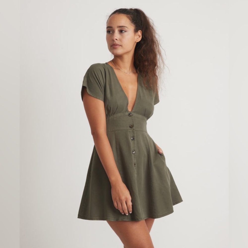 Marine layer camila mini dress in olive Size Medium